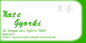 mate gyorki business card