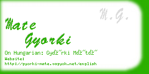 mate gyorki business card